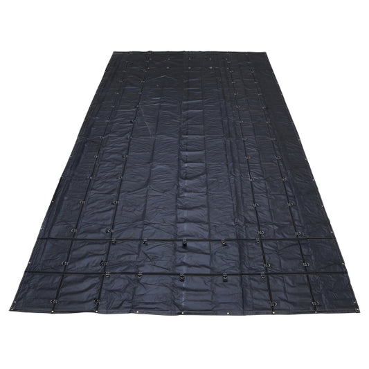 Extra Heavy Duty Flatbed Steel Tarp 16ft x 27ft 18oz Vinyl 67lb Black (182620)