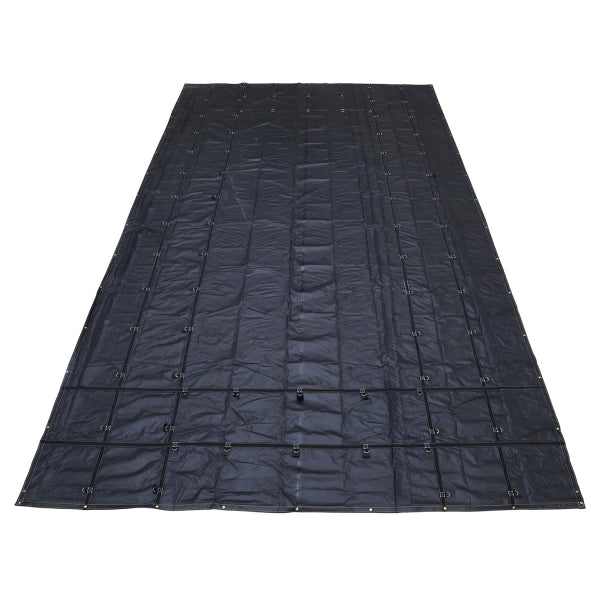 Heavy Duty Flatbed Steel Tarp 16ft x 27ft 14oz Vinyl 58lb Black (182621)