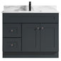 Newport Vanity Cabinet Only 2-Door/2-Drwr 42in x 21in Dk Gry( For Marble Top 188417) (188433)