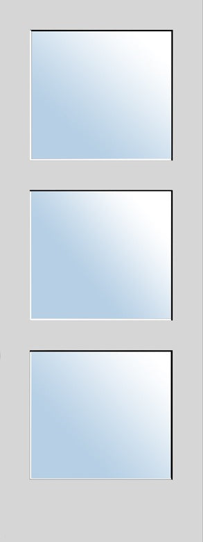 F&D Clear Glass 3-Panel Door Slab (CG3PDS-01)