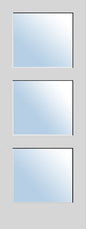 F&D Clear Glass 3-Panel Door Slab (CG3PDS-01)