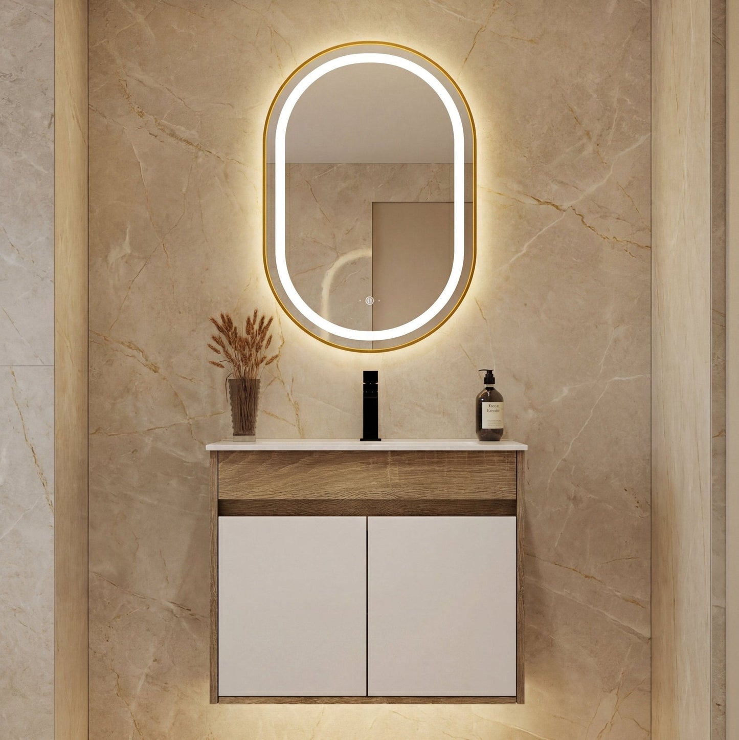 18" Narrow Depth Bathroom Vanity With Ceramic Sink