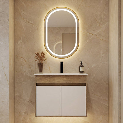 18" Narrow Depth Bathroom Vanity With Ceramic Sink