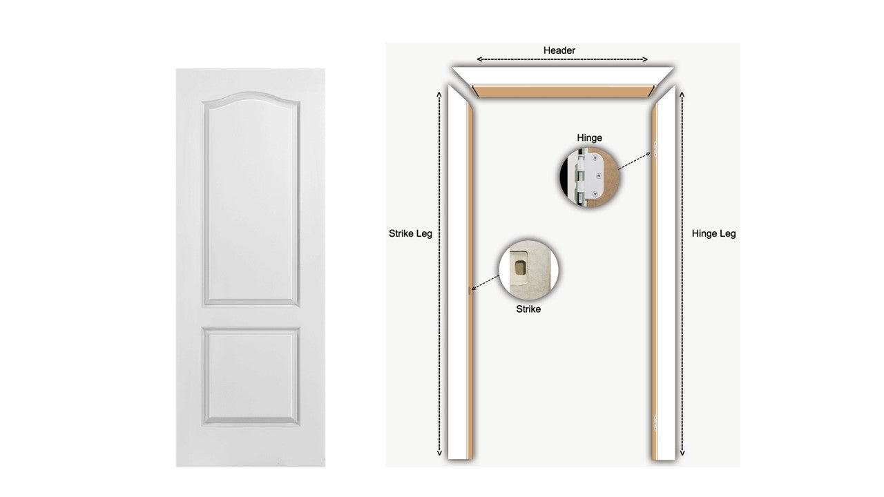 F&D 2 Panel Arch Textured Hollow Core Door With U Channel (door102)