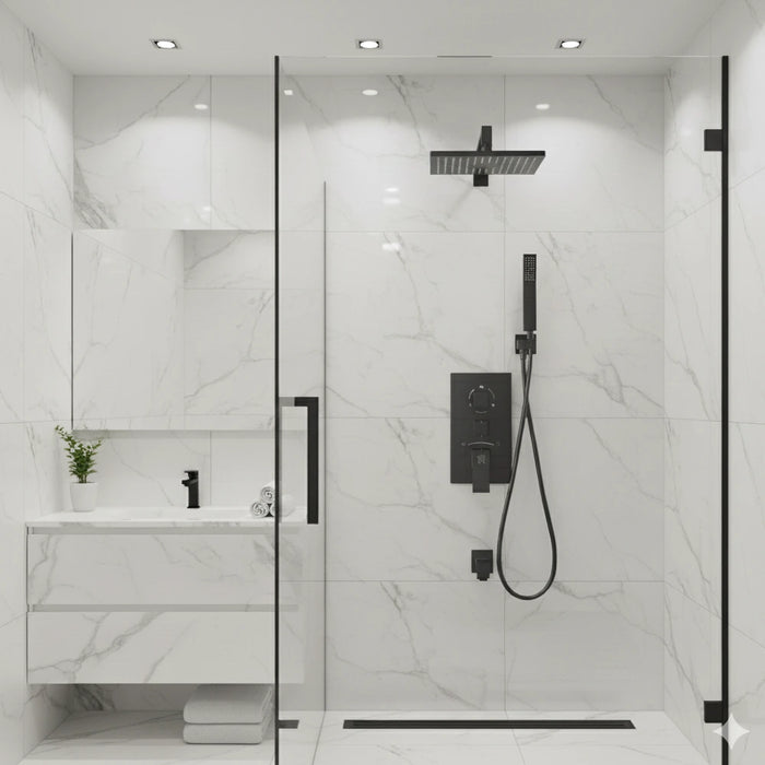 3 Pieces Shower Panel with LED & 12 Inch Shower Head (LEDAZ3F-H)