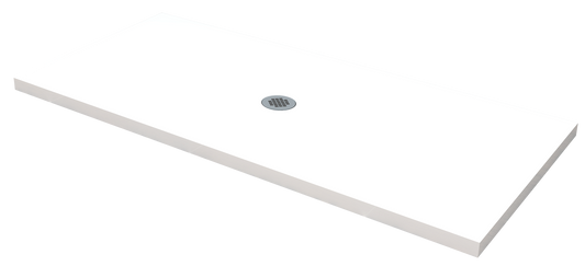 Roll-In Shower Base (Center Drain) - Aqua Mirrors Cultured Marble