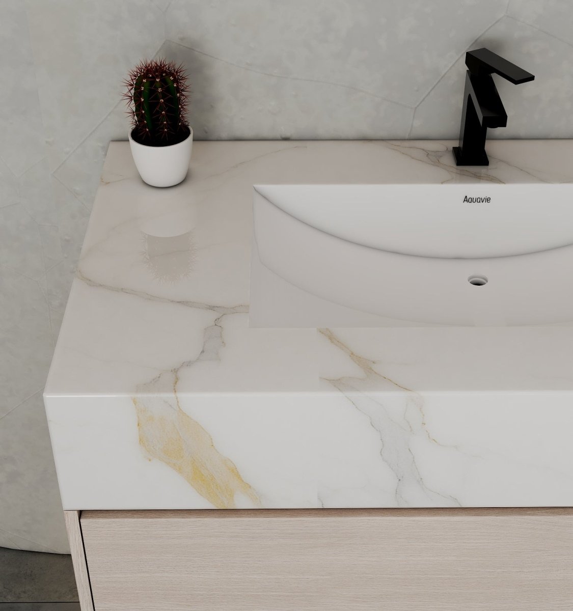 40" White Grey Oak Hotel-Style Floating Bathroom Vanity(Cabinet Only)