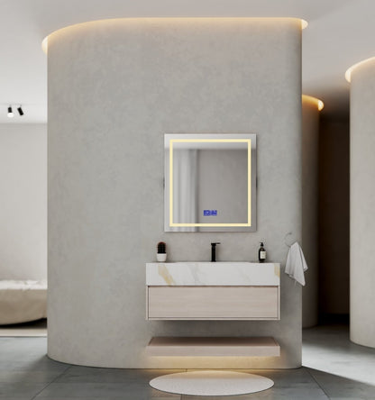 40" White Grey Oak Hotel-Style Floating Bathroom Vanity(Cabinet Only)
