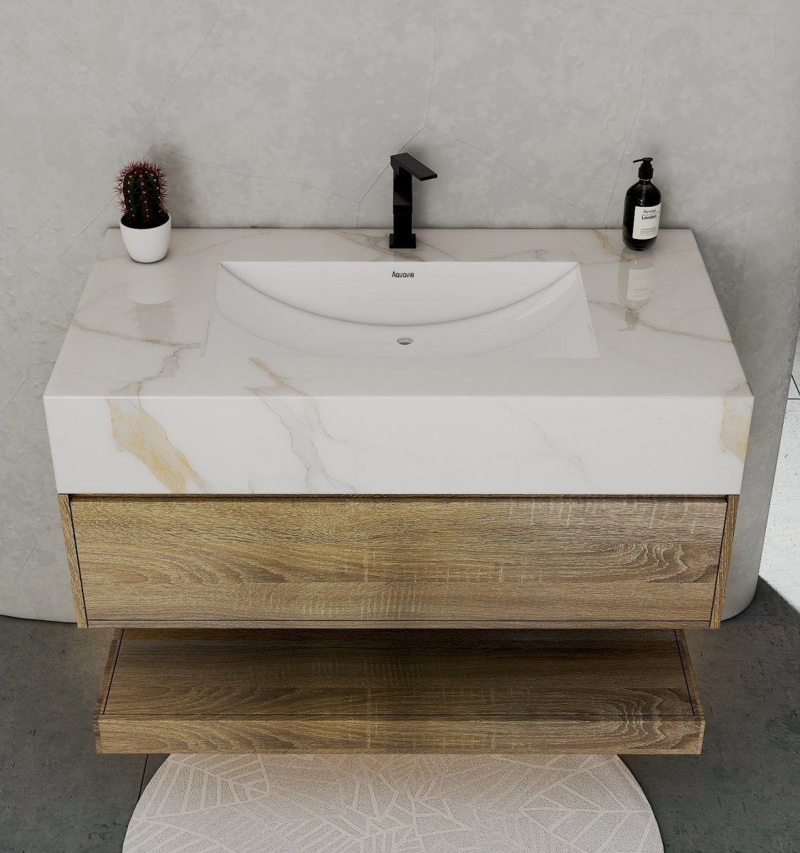 40" Light Oak Hotel-Style Floating Bathroom Vanity (Cabinet Only)