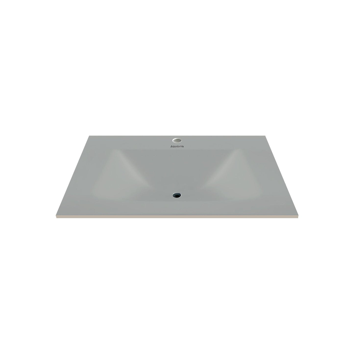 32", 36", 40" Thermoformed Sintered Stone Vanity Top with Integrated Basin – Matte Grey