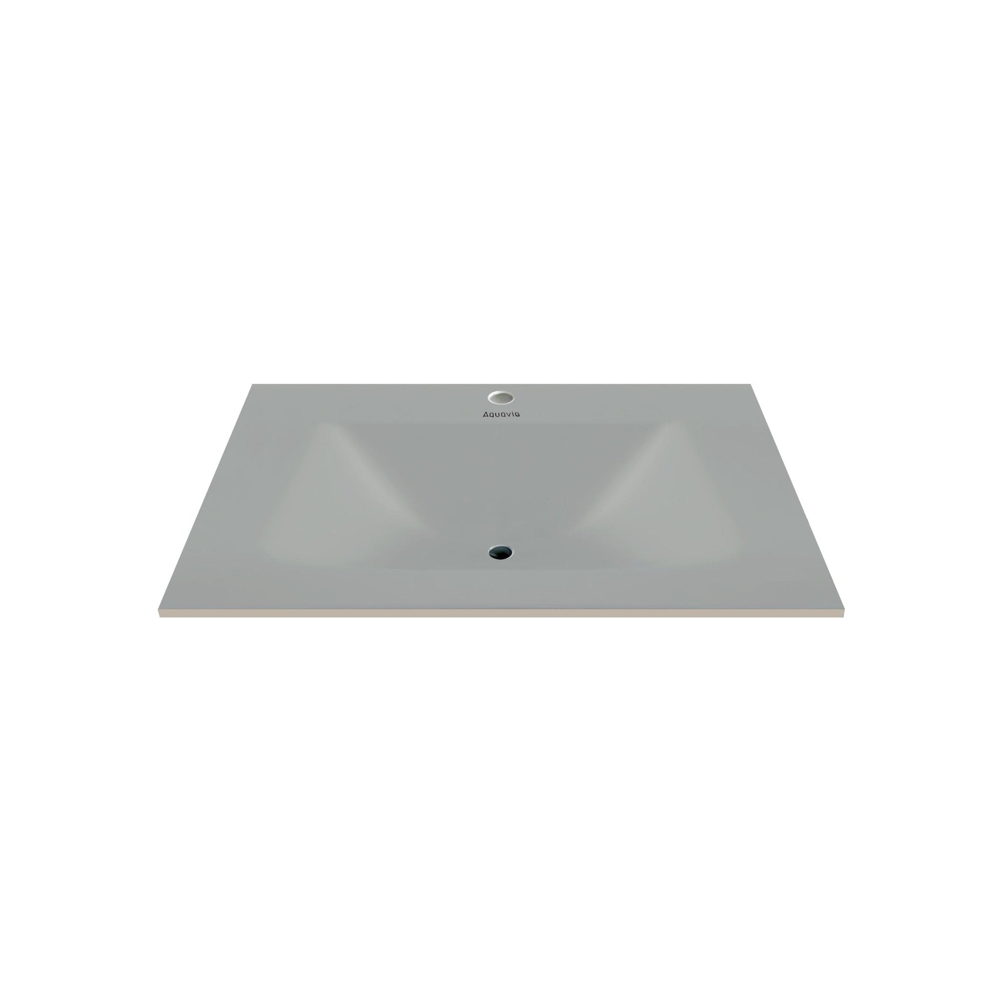 32", 36", 40" Thermoformed Sintered Stone Vanity Top with Integrated Basin – Matte Grey