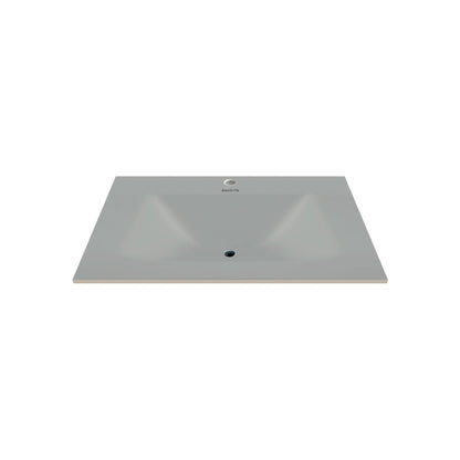 32", 36", 40" Thermoformed Sintered Stone Vanity Top with Integrated Basin – Matte Grey