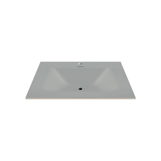 32", 36", 40" Thermoformed Sintered Stone Vanity Top with Integrated Basin – Matte Grey
