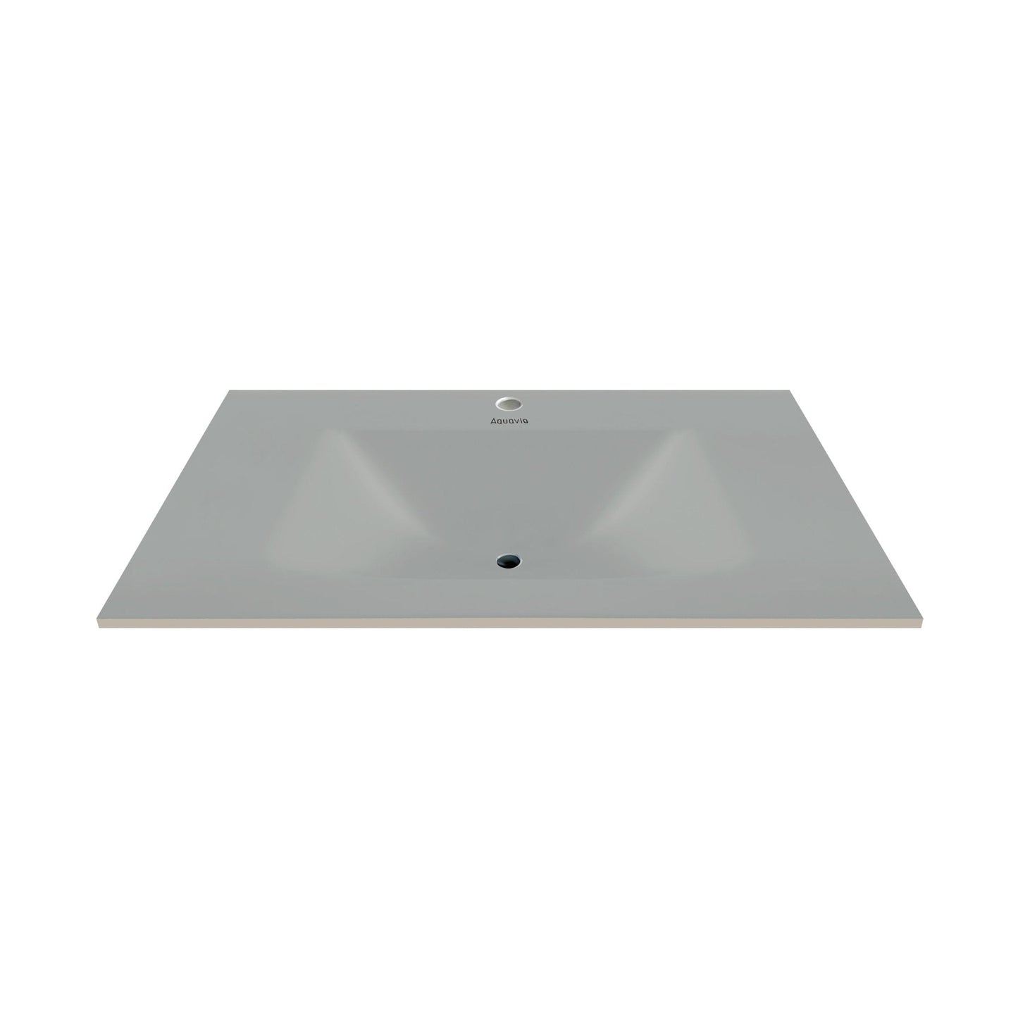 32", 36", 40" Thermoformed Sintered Stone Vanity Top with Integrated Basin – Matte Grey