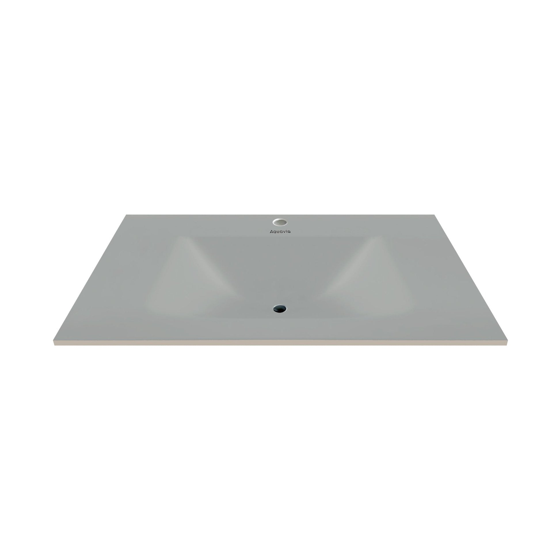 32", 36", 40" Thermoformed Sintered Stone Vanity Top with Integrated Basin – Matte Grey