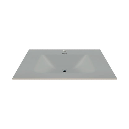 32", 36", 40" Thermoformed Sintered Stone Vanity Top with Integrated Basin – Matte Grey