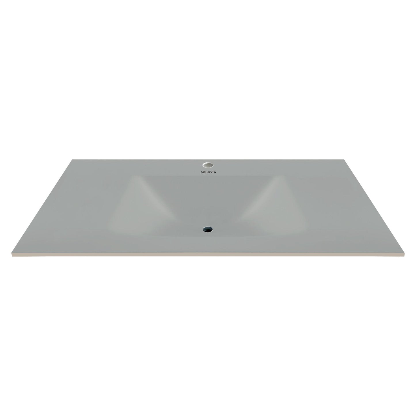 32", 36", 40" Thermoformed Sintered Stone Vanity Top with Integrated Basin – Matte Grey