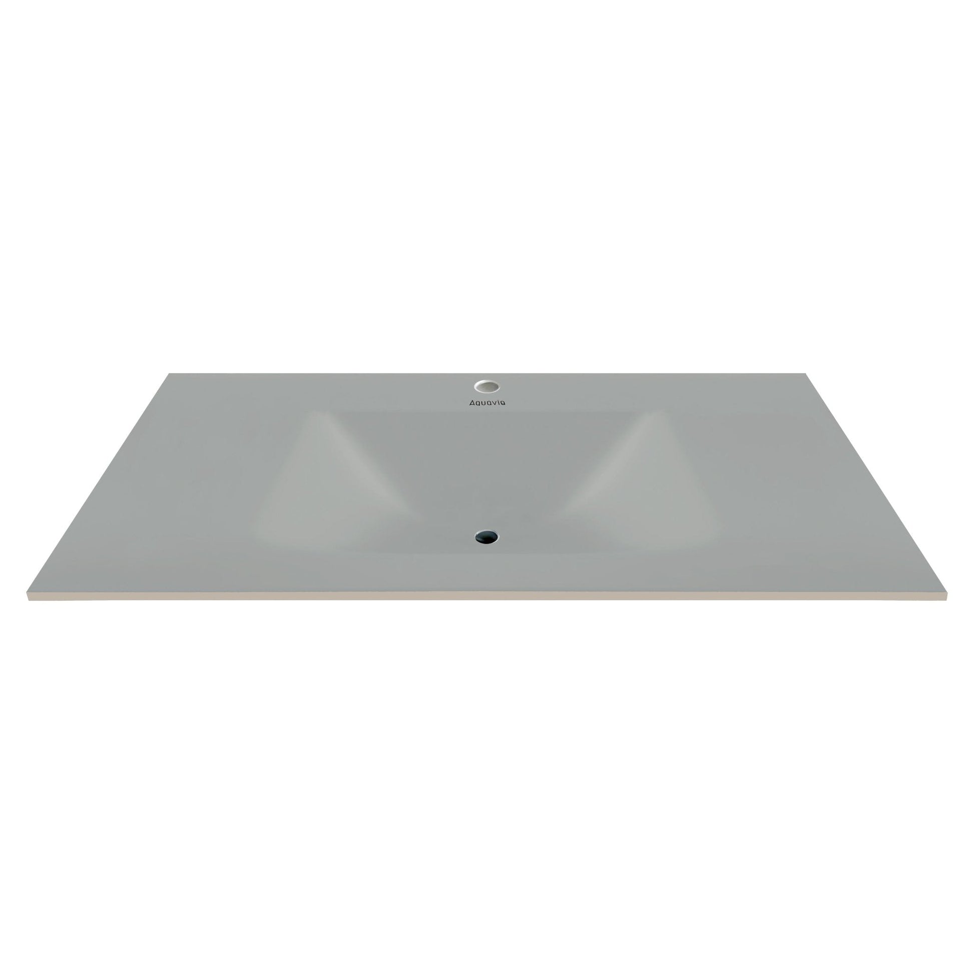 32", 36", 40" Thermoformed Sintered Stone Vanity Top with Integrated Basin – Matte Grey