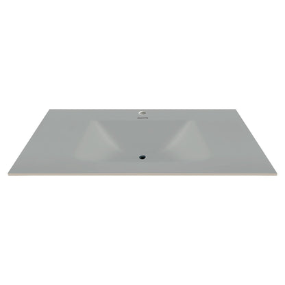 32", 36", 40" Thermoformed Sintered Stone Vanity Top with Integrated Basin – Matte Grey
