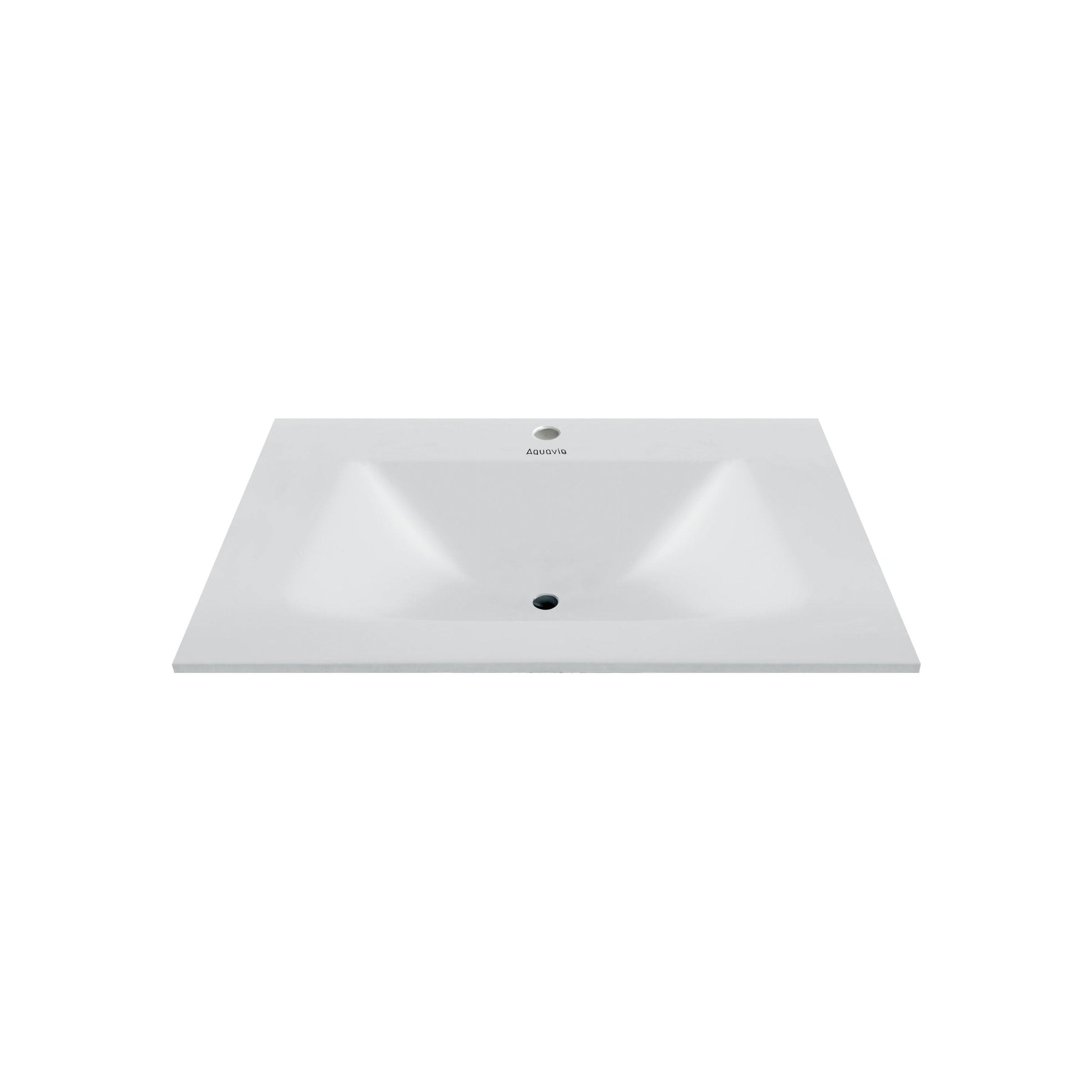 32", 36", 40" Thermoformed Sintered Stone Vanity Top with Integrated Basin – Pure White