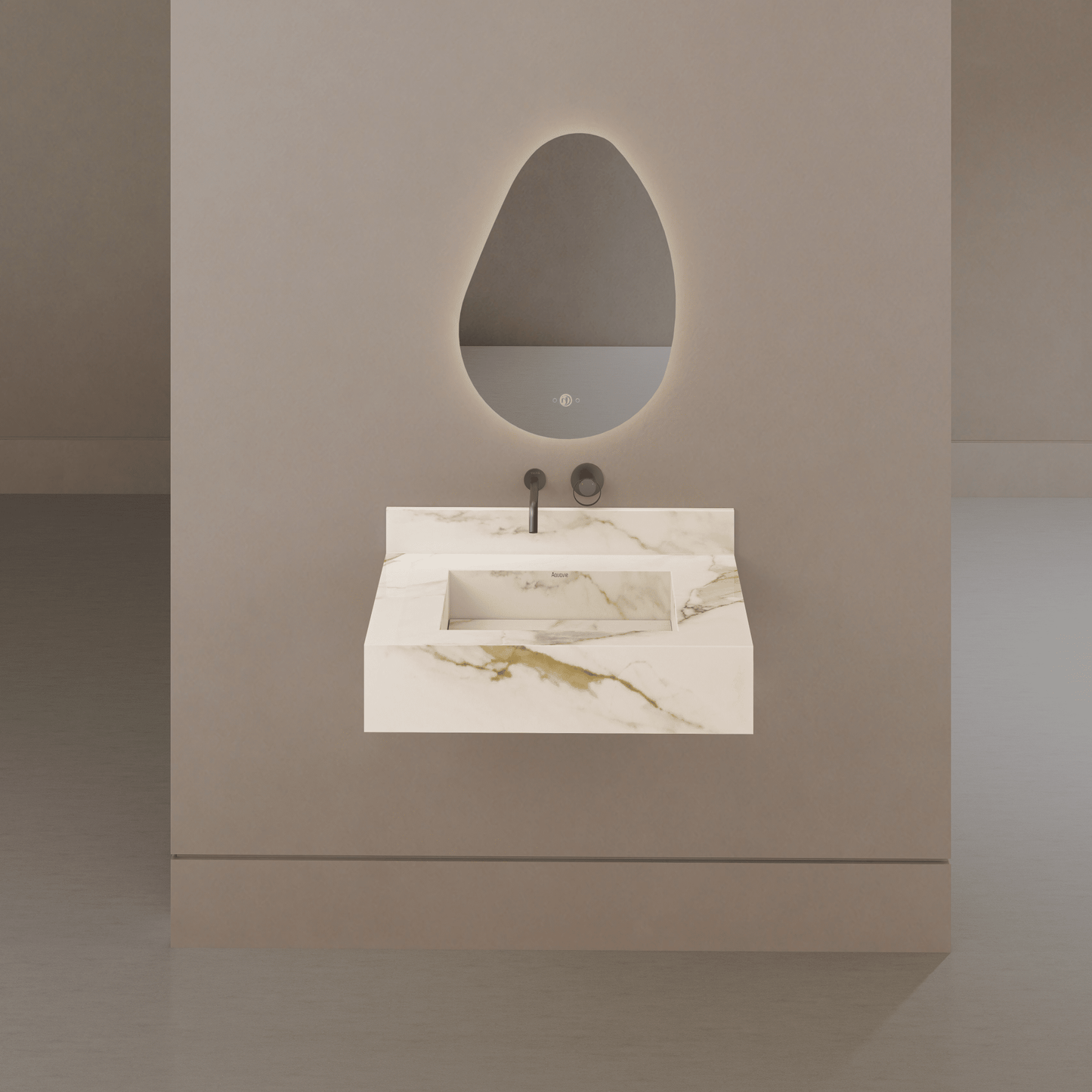 32" / 40" Monolithic Floating Vanity | Calacatta Gold Sintered Stone Single Sink