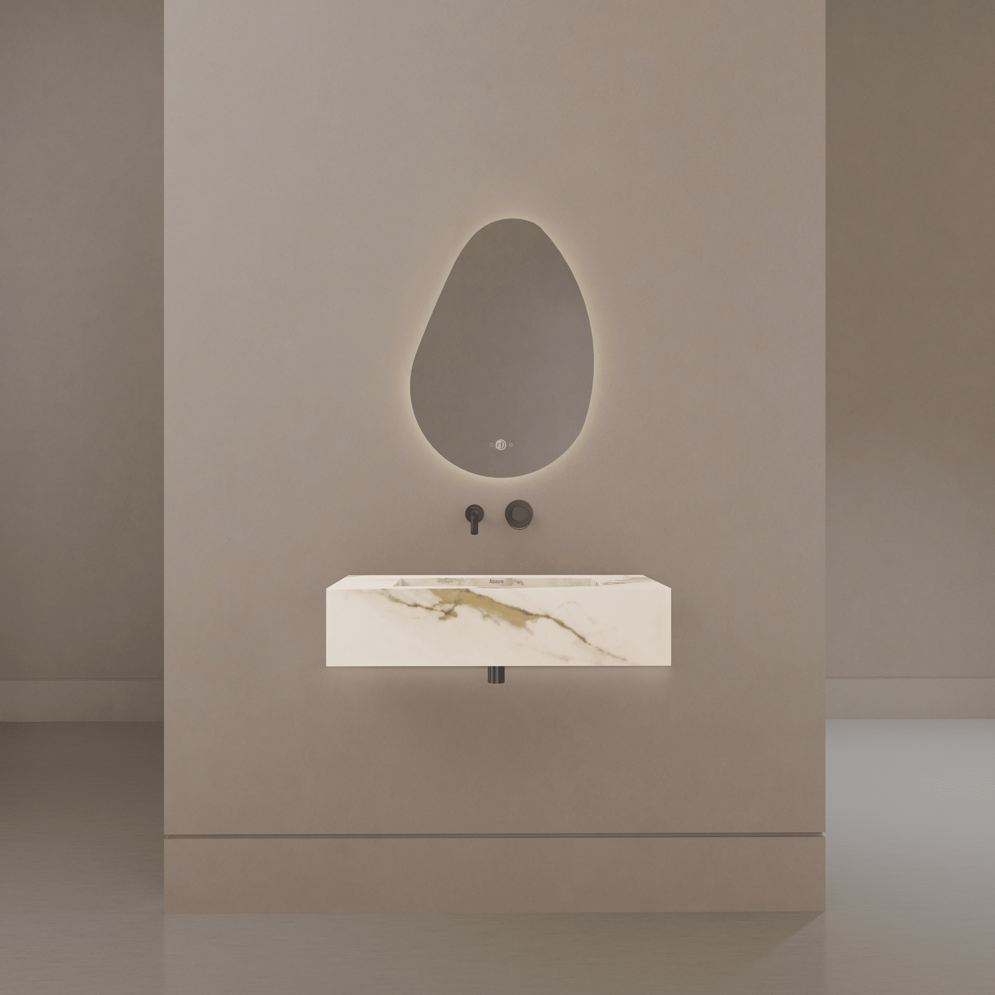 32" / 40" Monolithic Floating Vanity | Calacatta Gold Sintered Stone Single Sink