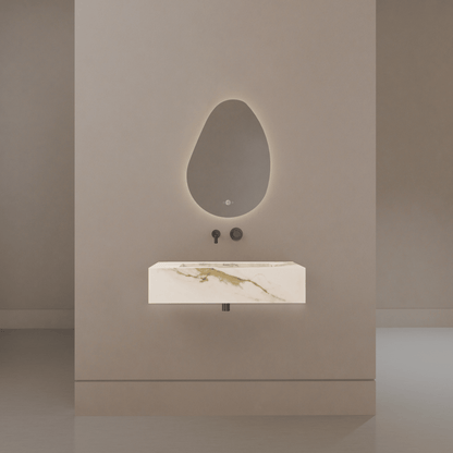 32" / 40" Monolithic Floating Vanity | Calacatta Gold Sintered Stone Single Sink
