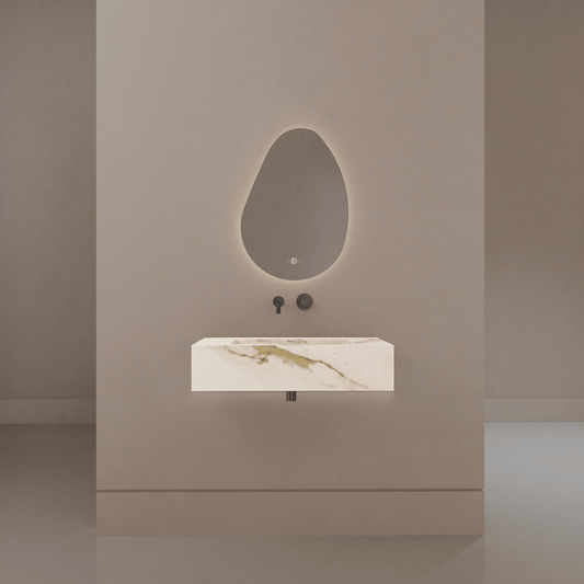 32" / 40" Monolithic Floating Vanity | Calacatta Gold Sintered Stone Single Sink