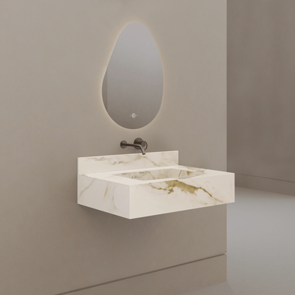 32" / 40" Monolithic Floating Vanity | Calacatta Gold Sintered Stone Single Sink
