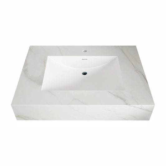 32"-71" Seamless Sintered Stone Vanity Top with Integrated Basin – Calacatta Gold