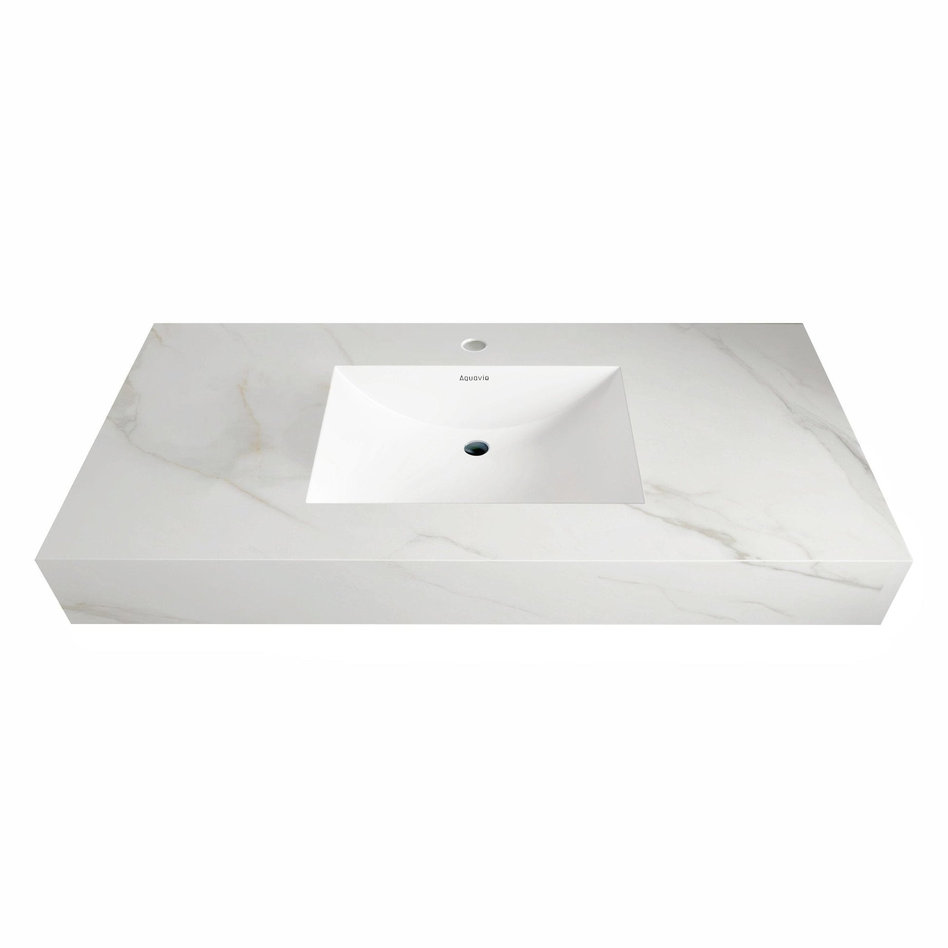 32"-71" Seamless Sintered Stone Vanity Top with Integrated Basin – Calacatta Gold