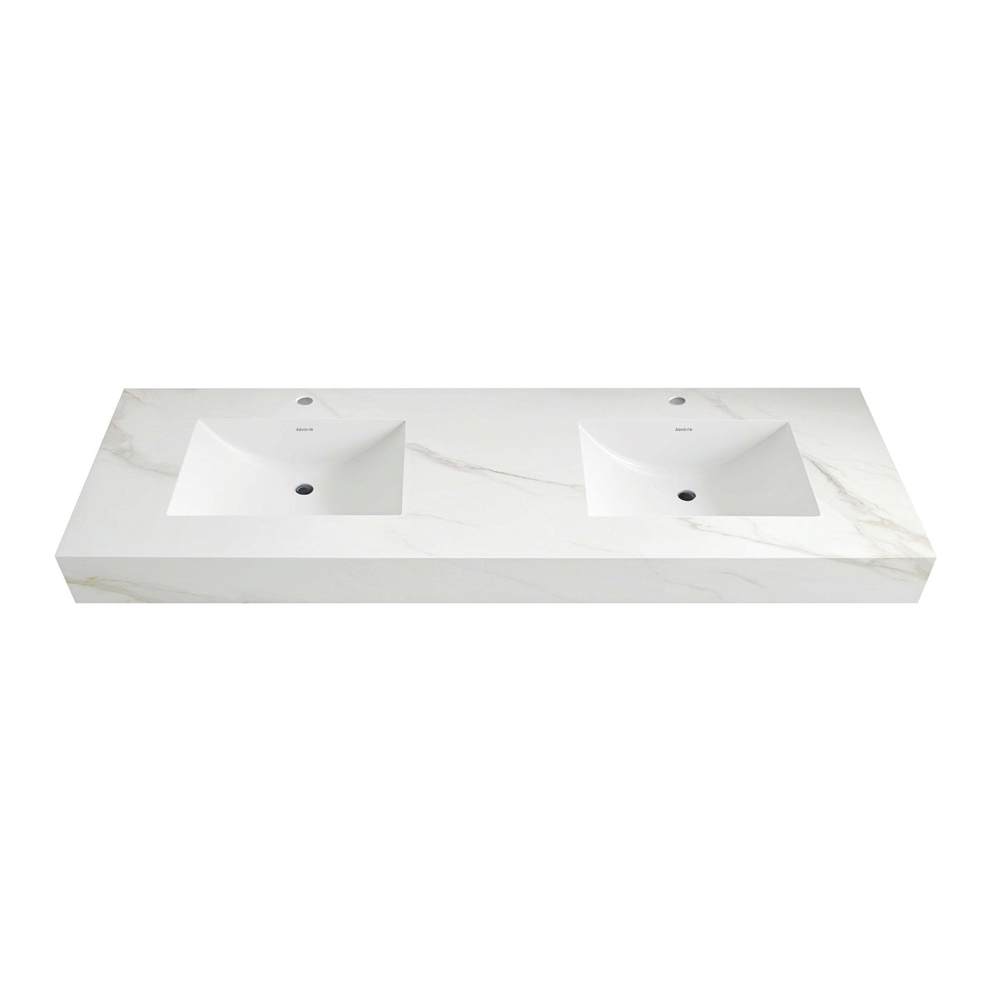 32"-71" Seamless Sintered Stone Vanity Top with Integrated Basin – Calacatta Gold