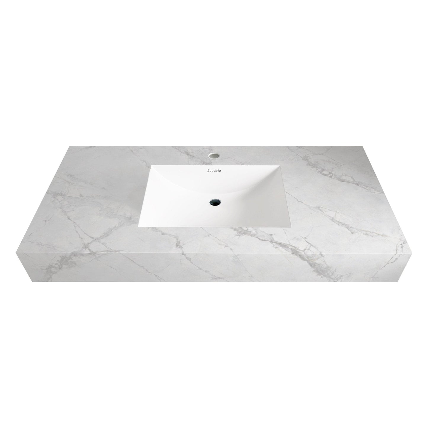 32"-71" Seamless Sintered Stone Vanity Top with Integrated Basin – Ice Grey