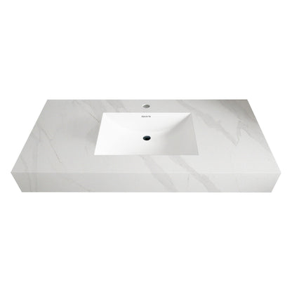 32"-71" Seamless Sintered Stone Vanity Top with Integrated Basin