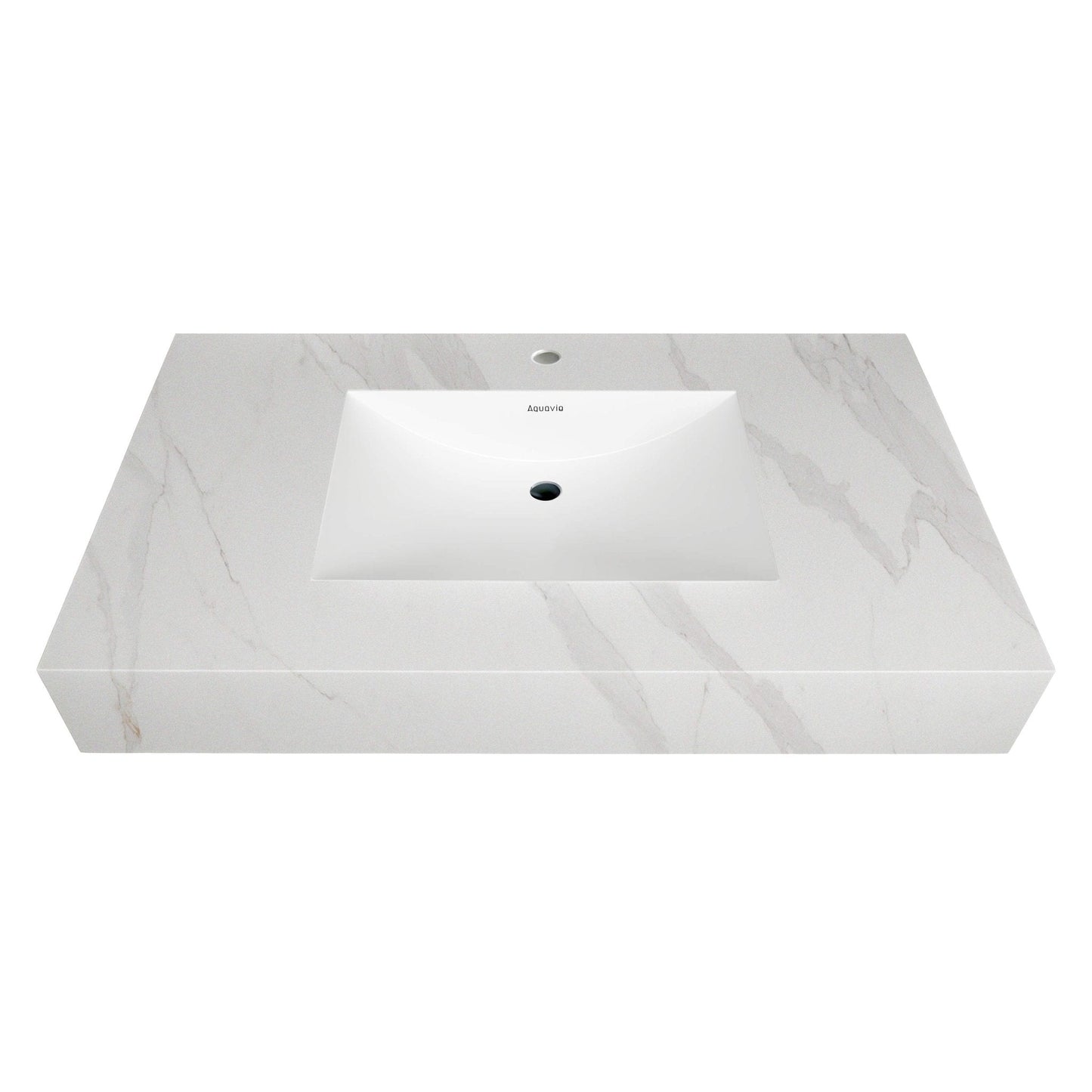 32"-71" Seamless Sintered Stone Vanity Top with Integrated Basin