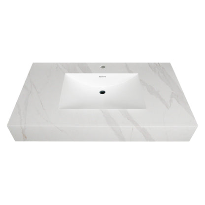 32"-71" Seamless Sintered Stone Vanity Top with Integrated Basin