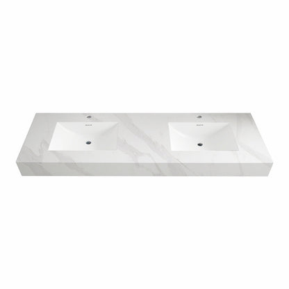 32"-71" Seamless Sintered Stone Vanity Top with Integrated Basin