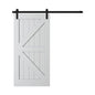 F&D 2 Panel White Solid Core Primed Barn Door (K-Style) (BD-002)
