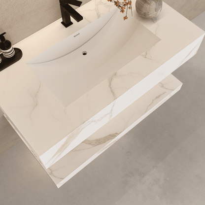 40", 48", 60" Hotel Style  Calacatta Gold Seamless Stone Vanity