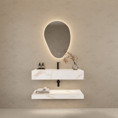 40", 48", 60" Hotel Style  Calacatta Gold Seamless Stone Vanity