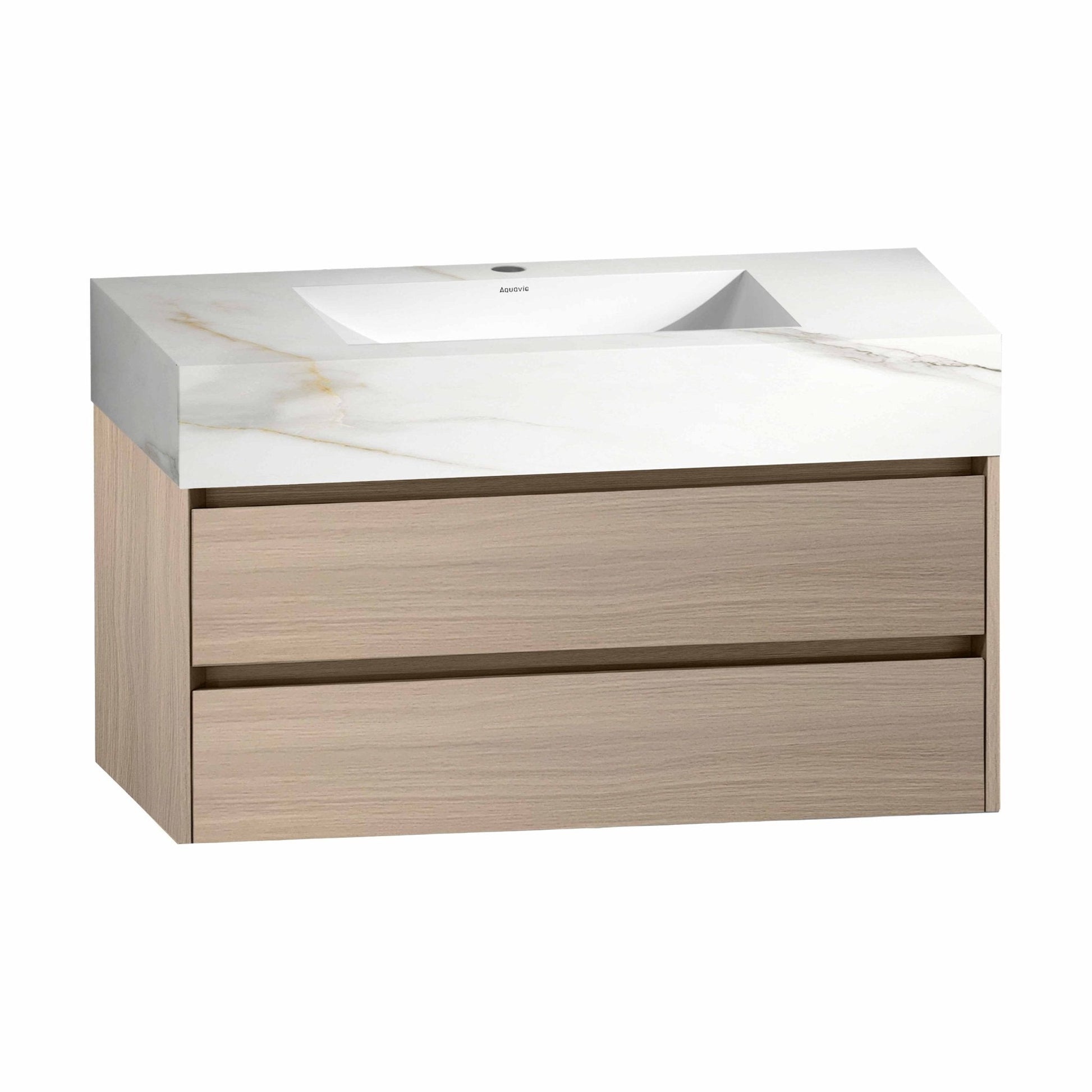 40" Sintered Stone Top with 2 Drawers Floating Bathroom Vanity