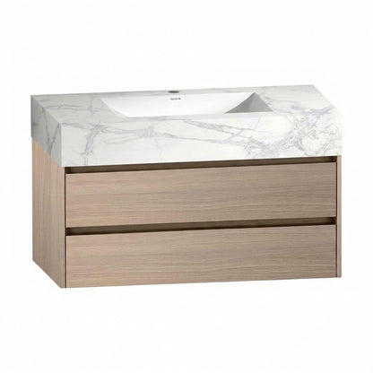 40" Sintered Stone Top with 2 Drawers Floating Bathroom Vanity