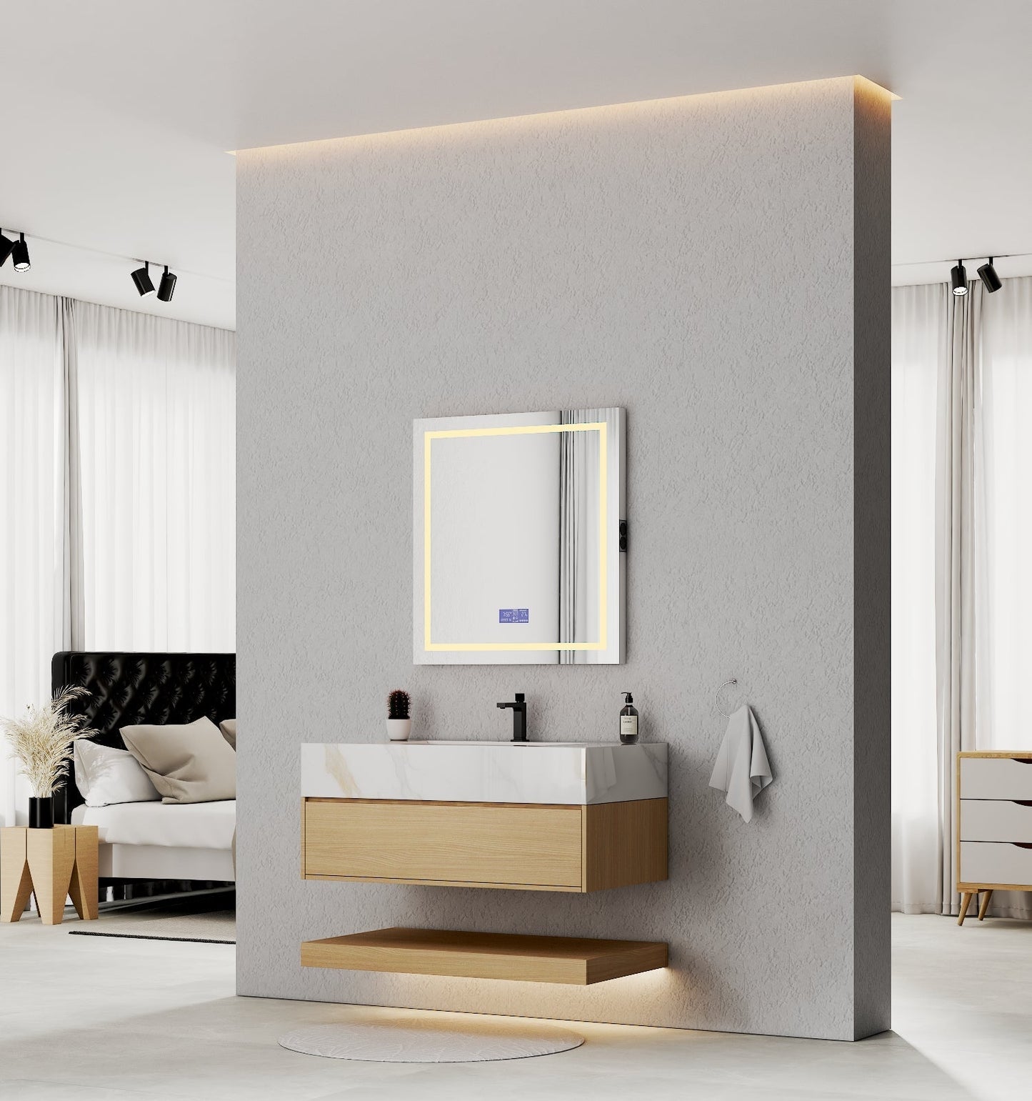 40" Nature Oak Hotel-Style Floating Bathroom Vanity (Cabinet Only)