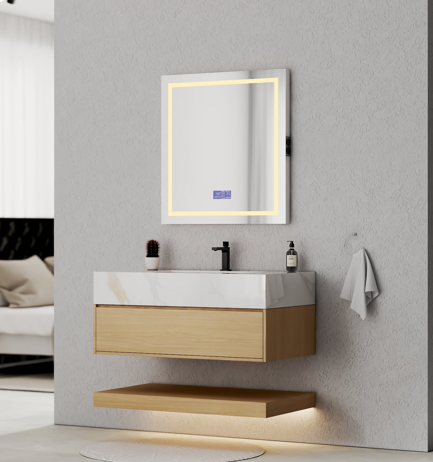 40" Nature Oak Hotel-Style Floating Bathroom Vanity (Cabinet Only)