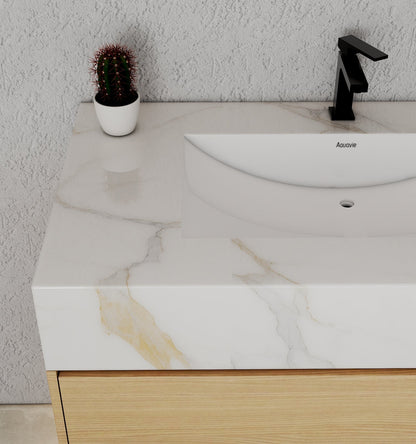 40" Nature Oak Hotel-Style Floating Bathroom Vanity (Cabinet Only)