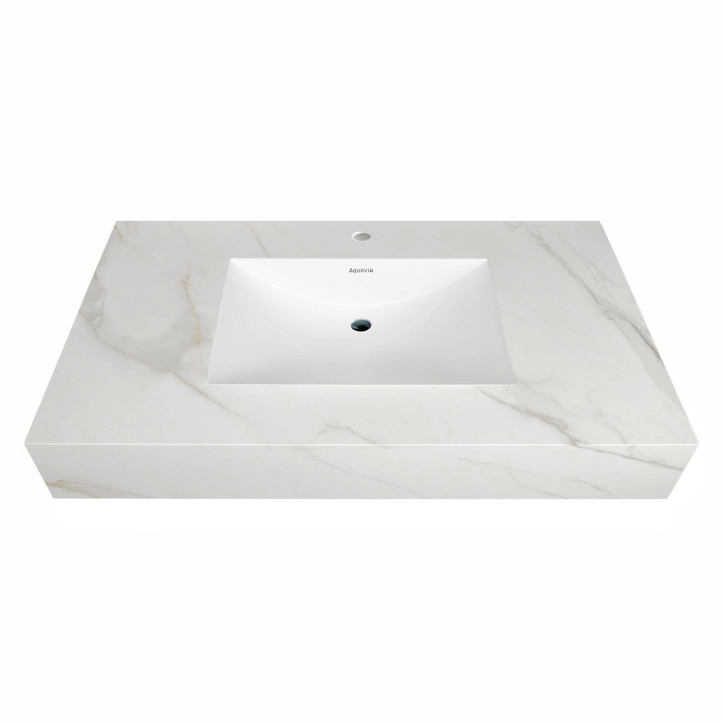 32"-71" Seamless Sintered Stone Vanity Top with Integrated Basin – Calacatta Gold