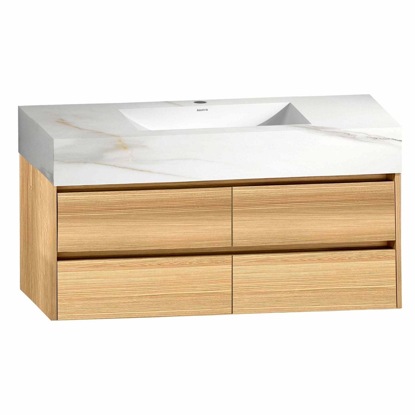 48 Inch Sintered Stone Top With Double Drawer Floating Bathroom Vanity