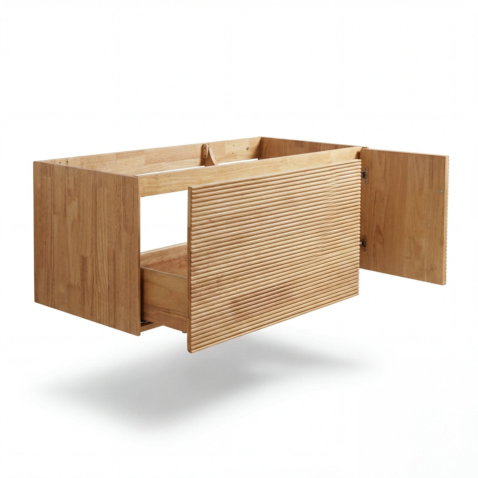 48" Oak Engineered Wood Floating Bathroom Vanity