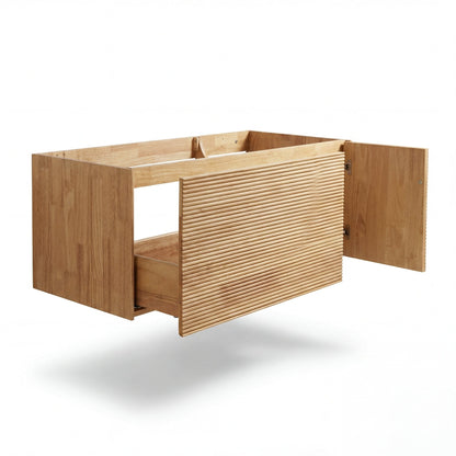 48" Oak Engineered Wood Floating Bathroom Vanity