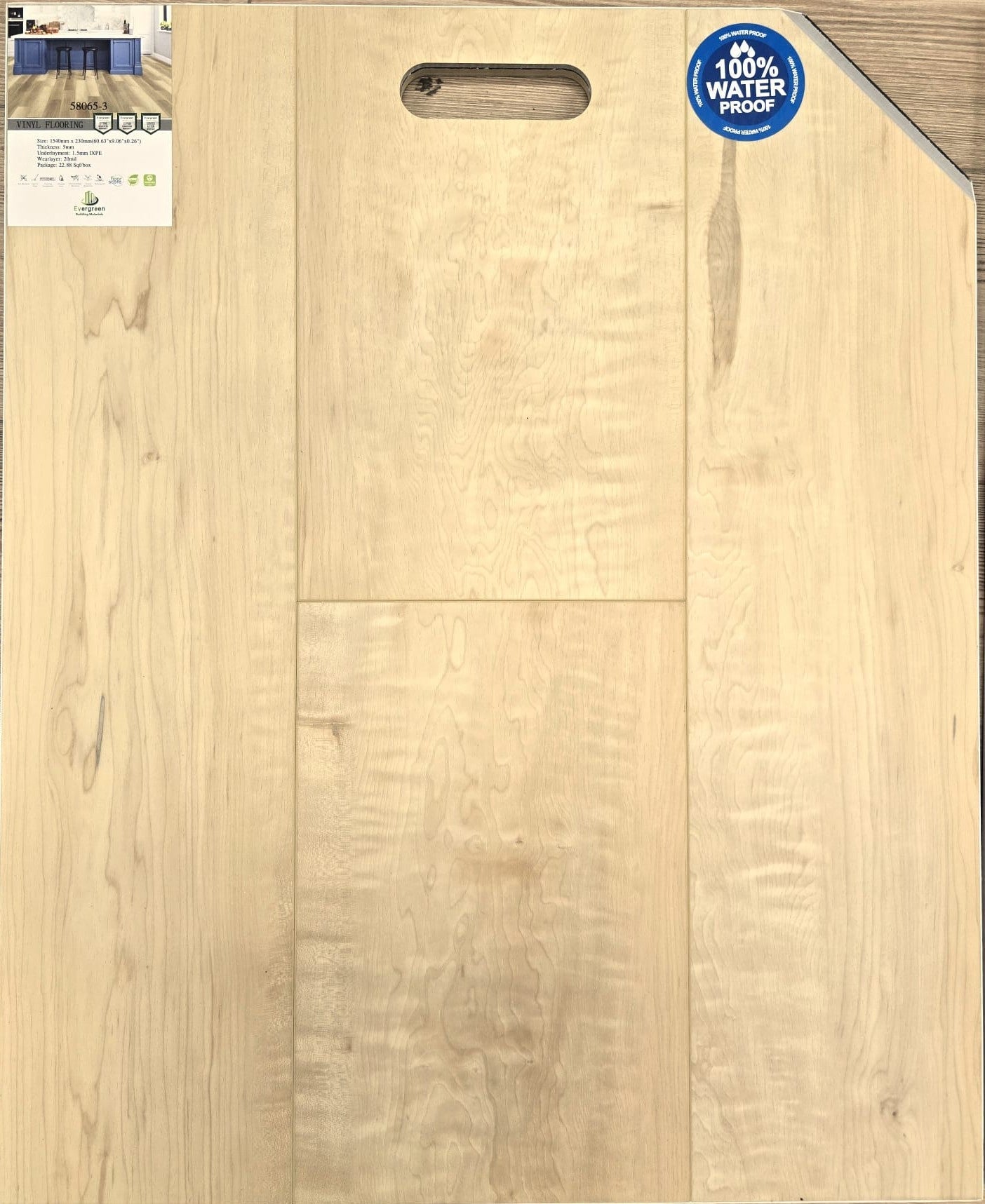 58065-3 EVERGREEN 6.5mm Drop Lock SPC 9" Luxury Vinyl
